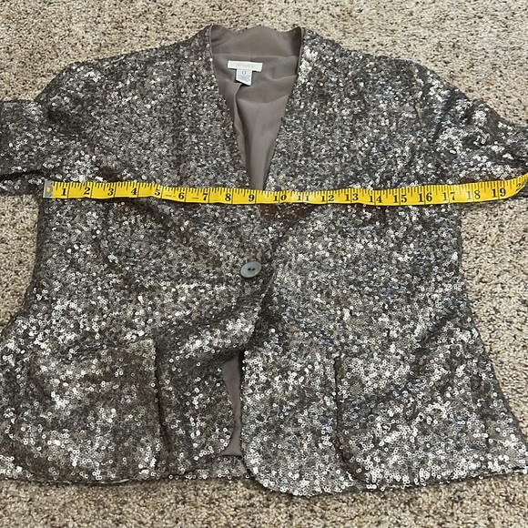 Chicos Sequin -champagne color Blazer size 0 - Picture 6 of 7